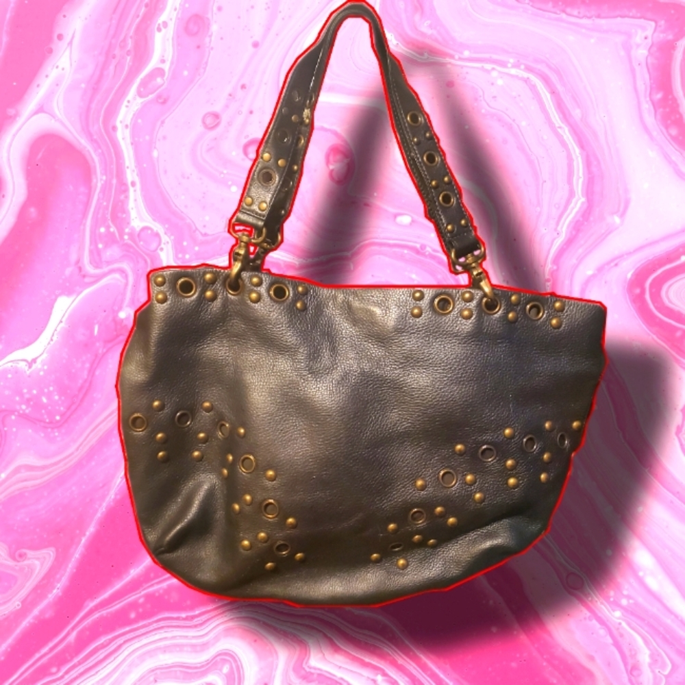 HOBO INTERNATIONAL Grey Studded Tote Purse